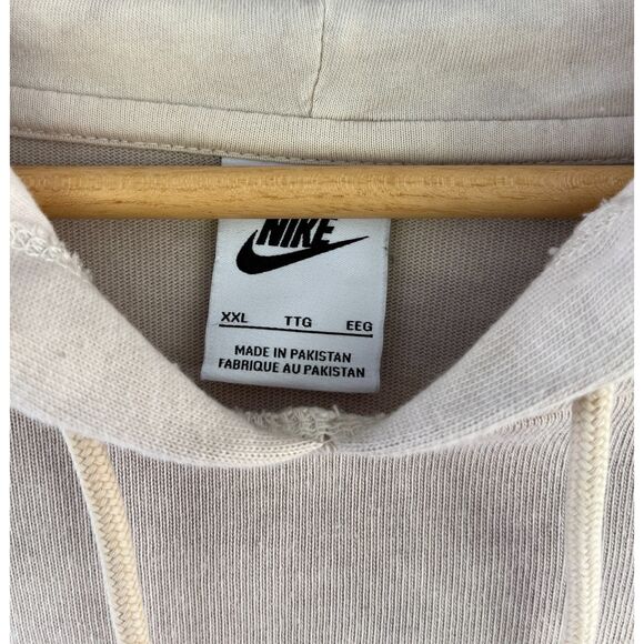 Nike Oversized Sweatshirt Hoodie Light Camouflage Tie-Dye XXL Pullover Tan Cream - Picture 4 of 5